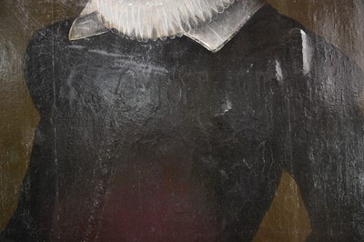 Lot 1235 - Early 17th century English School, oil on canvas laid onto an oak panel, portrait of a gentleman