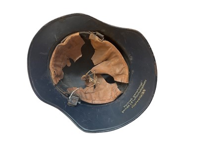 Lot 755 - Second World War Nazi Luftschutz helmet with original paint, transfer badge and liner.