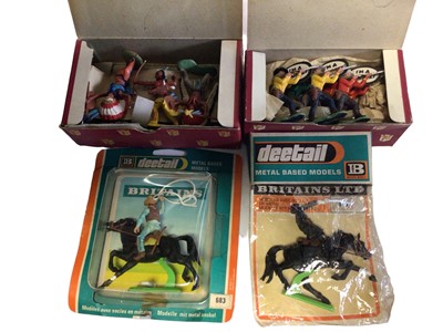 Lot 1925 - Britains Herald Swoppet Cowboys & Indians, in trade boxes, Britains Deetail Cowboys, Shell's Liberty American War of Independence and Lone Star Cowboys & Indians (1 box)