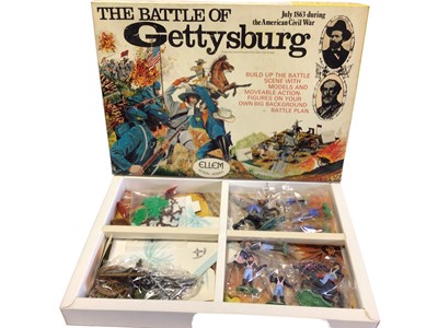 Lot 1928 - Ellem Action Models The Battle of Gettysburg & The Wild West, both boxed, plus Frontier Town (x30 & Fort Laramine (x3) Wild West Press-Out Scenery Books (1 box)