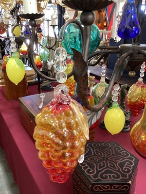 Lot 1161 - Large pair of Murano glass chandeliers