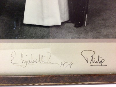 Lot 112 - H.M. Queen Elizabeth II and H.R.H. The Duke of Edinburgh, signed presentation portrait photograph dated 1979 in original frame