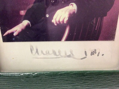 Lot 113 - H.R.H.Prince Charles, signed presentation portrait photograph dated 1987, plus postcard and provenance letter