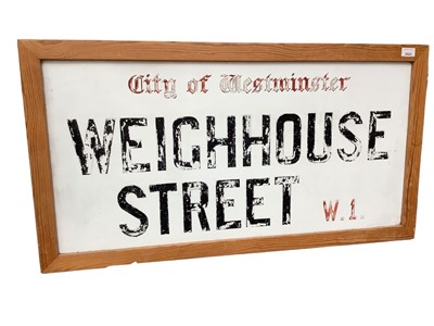 Lot 2636 - London Westminster vitreous street sign