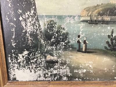 Lot 179 - Continental School, 19th century, pair of oils on canvas - Italian Lake Views, 50.5cm x 63.5cm, in gilt frames