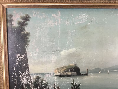 Lot 179 - Continental School, 19th century, pair of oils on canvas - Italian Lake Views, 50.5cm x 63.5cm, in gilt frames