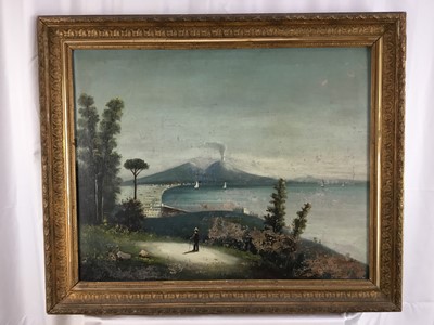 Lot 179 - Continental School, 19th century, pair of oils on canvas - Italian Lake Views, 50.5cm x 63.5cm, in gilt frames