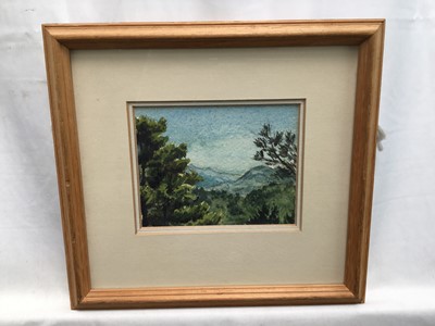 Lot 217 - Herbert Harwood Eve (1891-1989) watercolour - Cyprus Landscape, 9cm x 11cm, in glazed frame