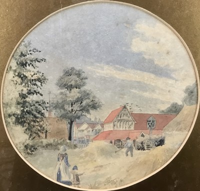 Lot 1105 - Circle of Thomas Churchyard, 19th century watercolour - The Hay Stack, tondo 20cm, in glazed gilt frame