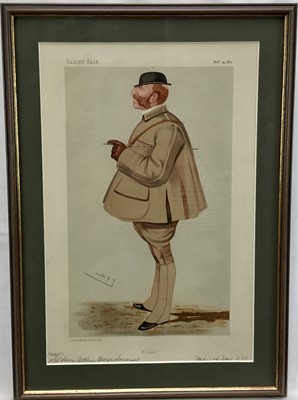 Lot 51 - Victorian Vanity Fair Spy print - Major Lord Henry Arthur George Somerset, "Podge", 37cm x 24cm, in glazed frame