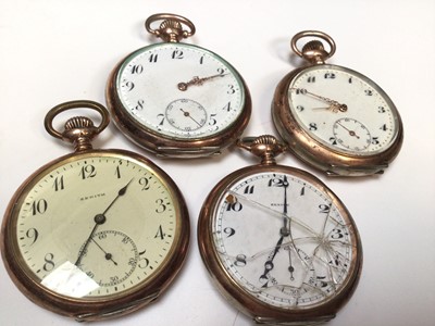 Lot 211 - Two Continental silver (835) Zentith Grand Prix, Paris 1900 pocket watches, together with two other Continental silver (800) pocket watches (4)