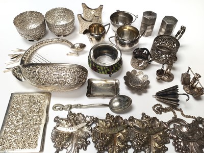 Lot 214 - Group of continental silver and white metal items