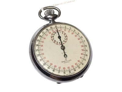 Lot 216 - Breitling chrome plated stopwatch, 48mm diameter