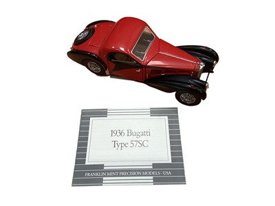 Lot 1941 - Franklin Mint models 1:24 scale 1936 Bugatti Atalante, 1954 Mercedes Benz 300 SL, 1932 Ford Convertible Sedan Bonnie & Clyde edition, 1934 Packard V12 Lebanon, 1936 Mercedes Benz 500K, 1936 Ford De...