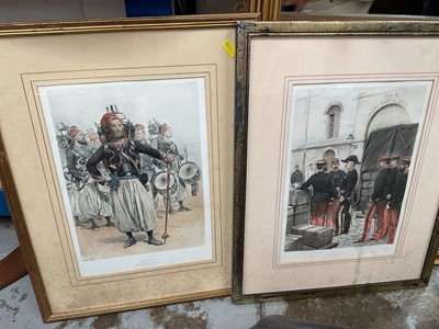 Lot 40 - Group of seven 19th century French military prints by Edouard Detaille, including indeigenous subjects