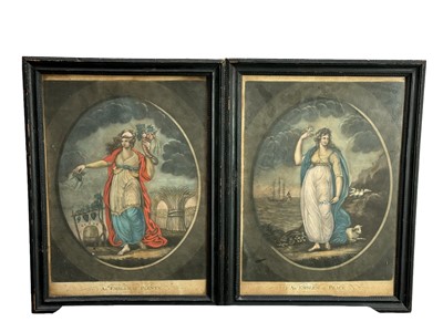 Lot 177 - Two mezzotints, Emblem of Plenty and Emblem of Peace, published 1800 by Barnaschino