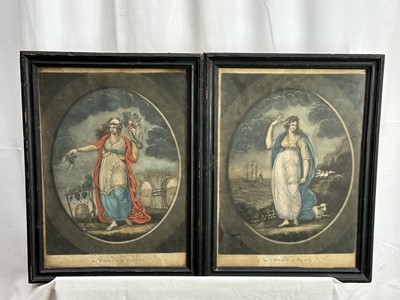 Lot 177 - Two mezzotints, Emblem of Plenty and Emblem of Peace, published 1800 by Barnaschino