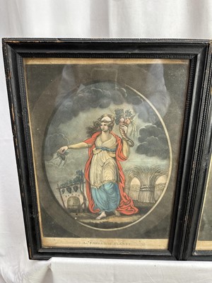 Lot 177 - Two mezzotints, Emblem of Plenty and Emblem of Peace, published 1800 by Barnaschino