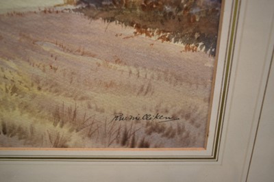 Lot 1038 - *Robert W Milliken (1920-2014) watercolour - Pheasants in Flight, signed, 36.5cm x 50cm, in glazed gilt frame