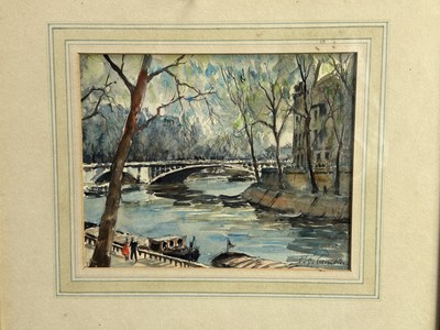 Lot 176 - Pierre Eugene Cambier French 1914-2001, watercolour, probably Paris, signed bottom right