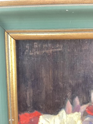 Lot 167 - French School 20th cemtury, oil on board, flowers in vase, signed and dated indescinctly top left