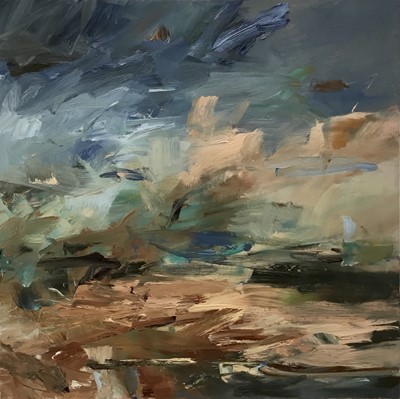 Lot 1 - Louise Balaam (b.1974) oil on canvas - 'Deep blue over Zennor', signed and titled verso, 60cm x 60cm, unframed