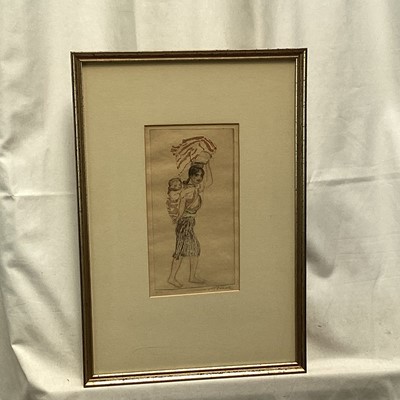 Lot 145 - Max Pollak, American/Czech 1886-1870, etching and aquatint Mother and Child, pencil signed and editioned