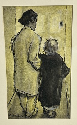 Lot 165 - Colin Moss 1914-2005, The Patient, pen and ink with gouache