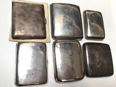 Lot 250 - Six Victorian, Edwardian and later silver cigarette cases