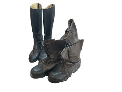 Lot 773 - Three pairs of leather military boots (1 box)