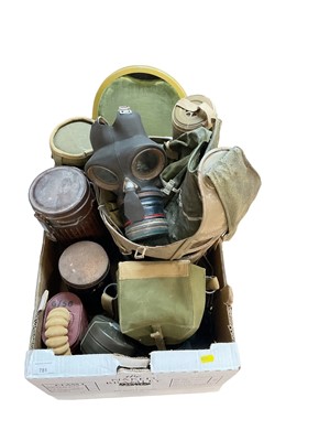 Lot 781 - Collection of various gas masks to include babies gas mask (1 box).