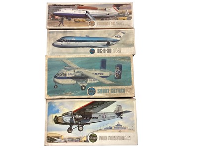 Lot 1996 - Airfix 1:144 & 1:72 Scale Civil Aviation Planes including Sky King Boeing 747 & Concorde, Red Stripe Lockheed Trister, Vicker VC10 & Douglas Dakota plus others (19)