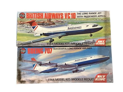 Lot 1996 - Airfix 1:144 & 1:72 Scale Civil Aviation Planes including Sky King Boeing 747 & Concorde, Red Stripe Lockheed Trister, Vicker VC10 & Douglas Dakota plus others (19)