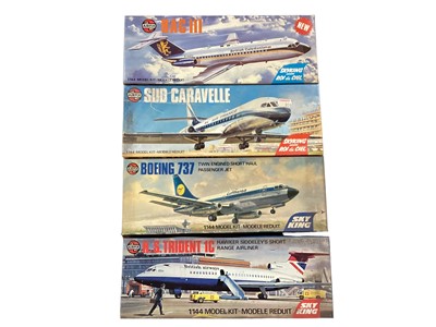 Lot 1996 - Airfix 1:144 & 1:72 Scale Civil Aviation Planes including Sky King Boeing 747 & Concorde, Red Stripe Lockheed Trister, Vicker VC10 & Douglas Dakota plus others (19)