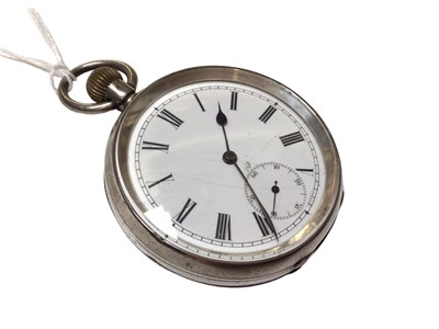 Lot 258 - Omega silver pocket watch, circa 1890