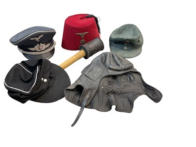 Lot 789 - Collection of replica Nazi officers caps, Fez and other headgear (1 box)