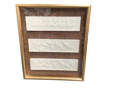 Lot 2529 - Pair of framed plaster relief plaques of the Parthenon frieze