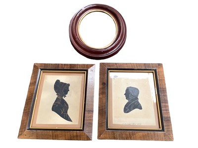 Lot 2533 - Pair of silhouette profile portraits, one signed and dated 1826, and another frame (3)