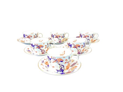 Lot 1209 - Set of six Coalport Hong Kong pattern teacups and saucers