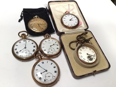 Lot 261 - Six gold plated pocket watches