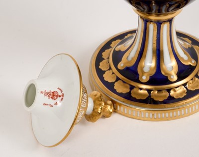 Lot 269 - Royal Crown Derby pedestal vase and cover hand painted by George Darlington