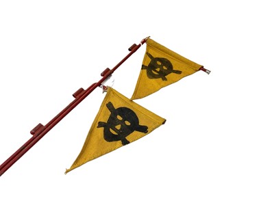 Lot 795 - Pair of Second World War Nazi Wehrmacht Mine Field marker flags (2).