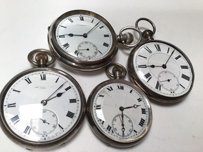 Lot 262 - Four silver pocket watches