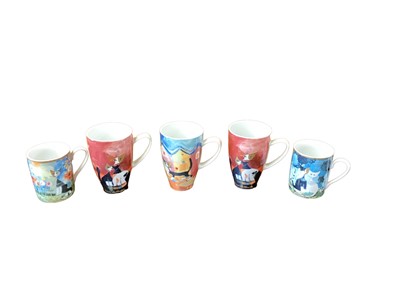 Lot 1202 - Collection of Goebel cats by Rosine Wachtmeister, including six coffee cups and saucers, candles etc