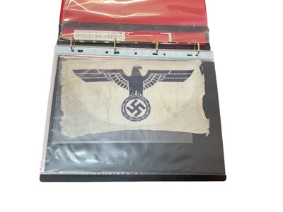 Lot 805 - Collection of Nazi German arm bands and cloth uniform badges (originals and reproductions noted, together with some Nazi era ephemera (1 album).