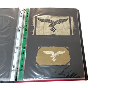 Lot 805 - Collection of Nazi German arm bands and cloth uniform badges (originals and reproductions noted, together with some Nazi era ephemera (1 album).