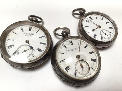 Lot 265 - Three Victorian and later silver pocket watches