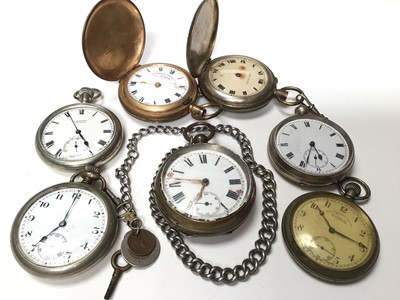 Lot 266 - Group of seven plated pocket watches