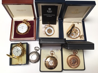 Lot 268 - Group of contemporary pocket watches including Royal London, Jean Pierre and others