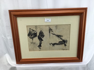 Lot 111 - F. H. Townsend (1868 - 1920) pen and ink, an incident NB: A British illustrator, cartoonist and art editor of Punch.